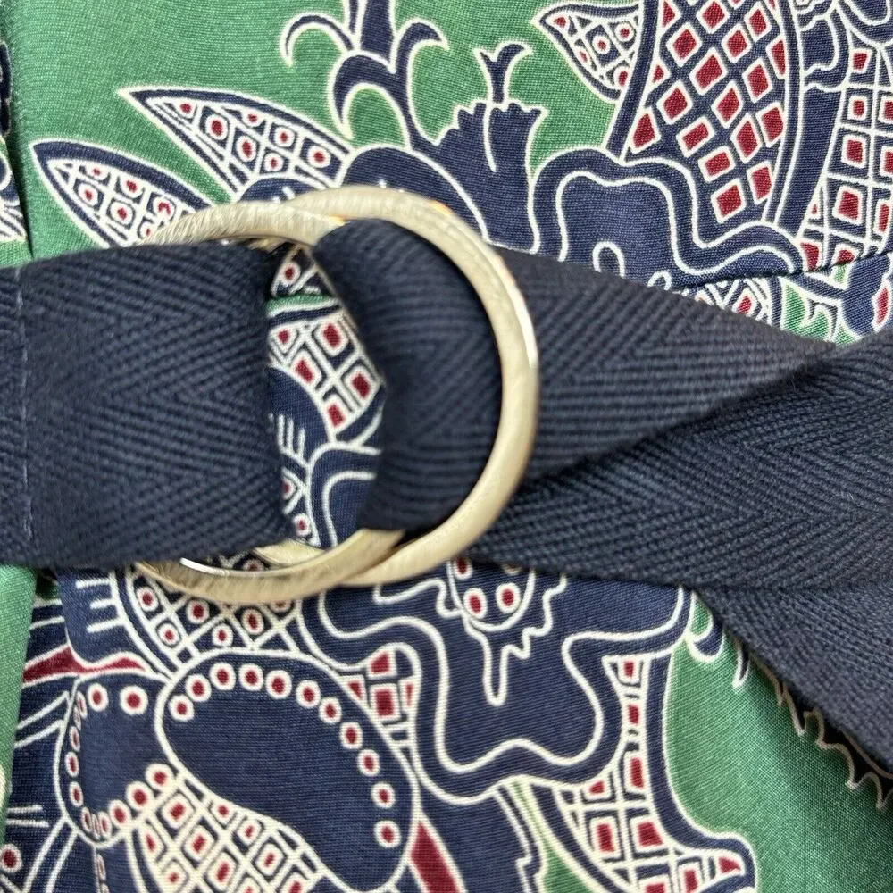 EUC Sea New‎ York Silk Sleeveless Midi Dress. Sz 8 Belted Pockets Fringe Green - Picture 10 of 16